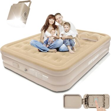 Надувний матрац самонадувний, односпальний з насосом та нічною підсвіткою, гостьовий, для дому та кемпінгу, 190 x 100 x 40 см