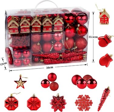 Набір прикрас на ялинку: новорічні кулі Рожево-золоті, 100 шт., діаметром 3, 4 та 6 см, пластикові. Ідеально для прикрашання ялинки на Різдво та Новий рік