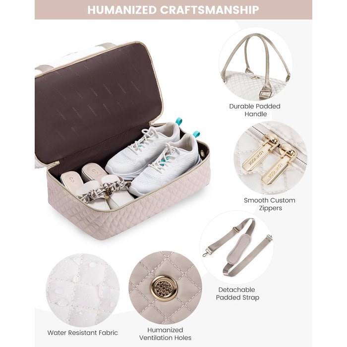 Спортивна сумка LOVEVOOK для жінок, велика ручна поклажа, дорожня сумка-дуffel, містка для подорожей, сімейна, для фітнесу, басейну, лікарні, догляду за дитиною (2 шт., бежевий, рожевий)