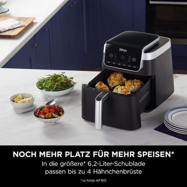 Фритюрниця повітряна Ninja Air Fryer MAX PRO 6.2L, сіра, AF180EU