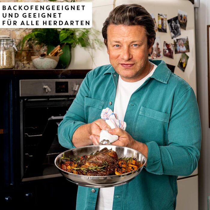 Сковорода Tefal Jamie Oliver Cook Smart 24 см з нержавіючої сталі, індукційна, з термодифузійним дном