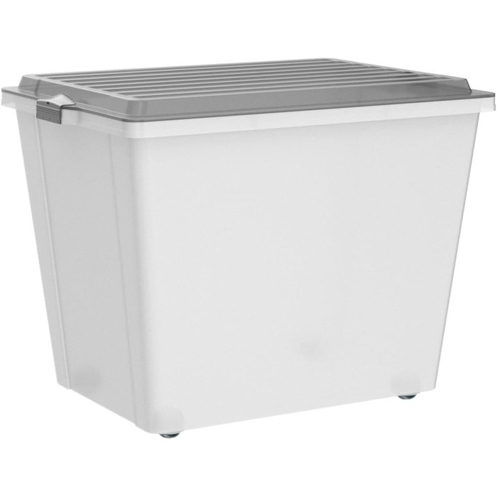 Rotho Compact 3-Piece Storage Box Set, 70L with Lid and Wheels