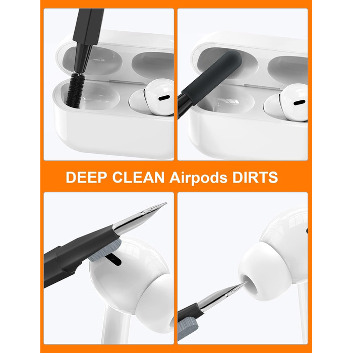 Набір для чищення клавіатури та екрану 20 в 1: очищувач екрану, щітка для клавіатури, для ноутбука, планшета, комп'ютера, монітора, камери (чорний)