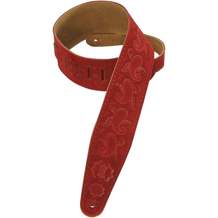 Гітарний ремінь Levy's Leathers з візерунком Paisley, замша, ширина 7,6 см, чорний (PMS44T03-BLK)