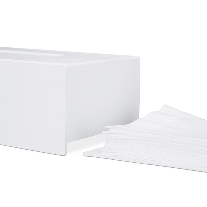 Relaxdays Bamboo Towel Box White