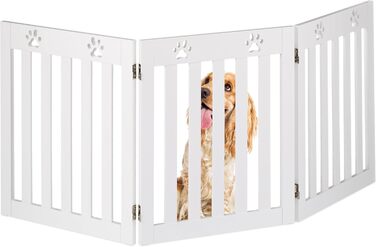 Захисне ґратка для собак Relaxdays, самостійною підставкою, 60 x 153 см, MDF, складана, білий