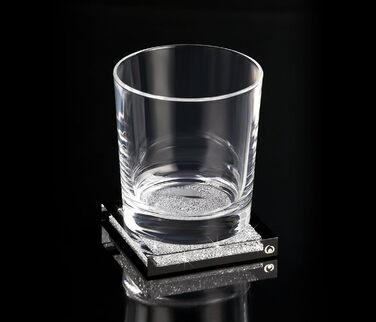 Luxurious Coaster Embellished with Swarovski Crystals/Elegant Table Decoration (1 piece - black)