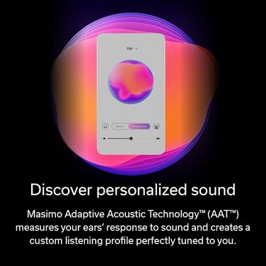 Навушники бездротові Denon PerL Pro White з шумозаглушенням та адаптивним звуком Masimo