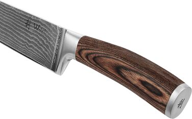 Набір кухонних ножів Wakoli EDIB Damast VG10 (3 шт.) в дерев'яній подарунковій коробці - гострі, ергономічні, з ручками Pakkawood