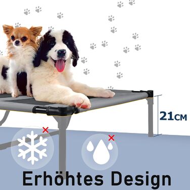 Ліжко для собак з балдахіном, лежанка для тварин Outdoor 2 в 1, софа для собак, піднята лежанка для котів та собак великих та маленьких порід, 122x92x102 см