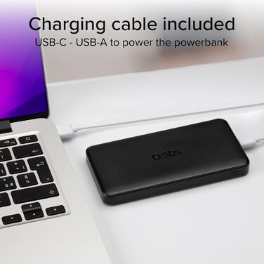 Power Bank SBS Slim 20000 mAh 100W з LCD-дисплеєм: зарядка для Apple, Samsung, MacBook, iPad, планшетів та ноутбуків