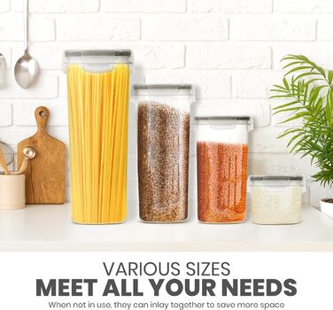 Набори контейнерів для зберігання KICHLY з кришкою (24 шт.) - герметичні контейнери для продуктів, BPA-free, для шафи/кухні, ідеальні для крупи, цукру, борошна та іншого