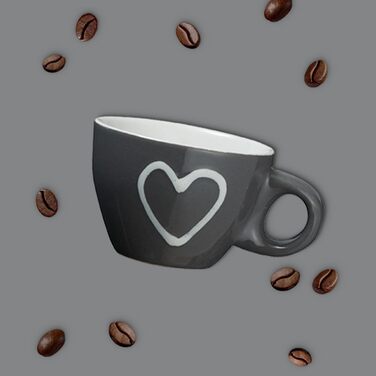 Еспресо-чашки з підставкою класичного стилю, 8 шт. - білі, сірі, коричневі, червоні. Керамічні чашки 50 мл, для італійського еспресо, придатні для миття в посудомийній машині. Чудовий подарунок.