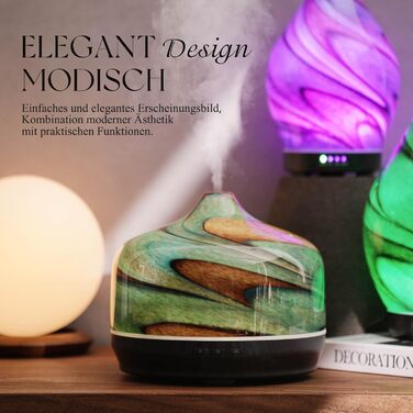 Дифузор ароматної олії Porseme 500 мл, скляний, ультразвуковий, з LED-підсвіткою 7 кольорів, для ефірних олій, тихий, для дому (Rosegold)