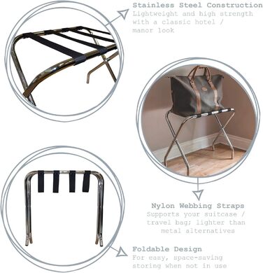 Luggage Rack - Folding - Metal - Chrome-plated Stainless Steel