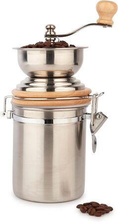 Традиційна кавомолка La Cafetière з нержавіючої сталі, срібляста