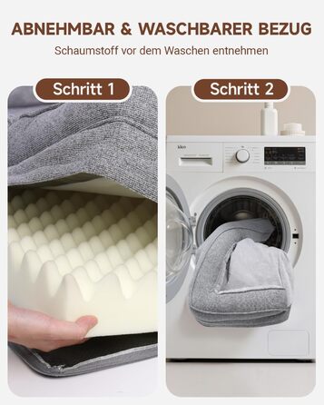 Ортопедичне ліжко для собак великих порід, корзина для собак знімний, що миється чохол, диван для собак водонепроникний з бортиком, антиковзаюча підкладка, 88x55x15 см (Сірий)