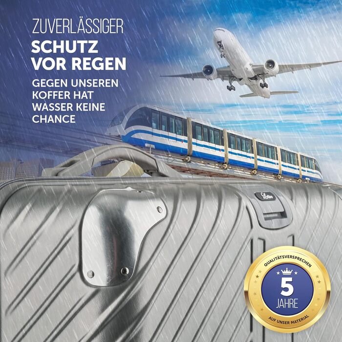 Чемодан дорожній 28 дюймів (XL) 120L, срібний, з роликами, захистом кутів та відділенням для ноутбука (75x50x33)