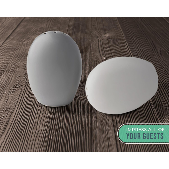 Comfify Modern Salt & Pepper Shakers - Charming decorative decor for vintage, rustic, and shabby chic lovers - White & Grey Set