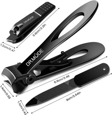 Набір для стрижки нігтів для літніх людей DRMODE з широким захватом, професійний, з нержавіючої сталі, для товстих нігтів