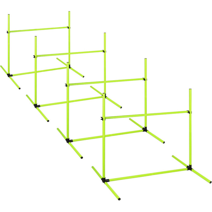 Набір для аджиліті собак 4-TLG, тренування з доріжками, регульована висота, з сумкою, PVC, зелений