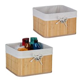 Relaxdays Bamboo Storage Basket Set