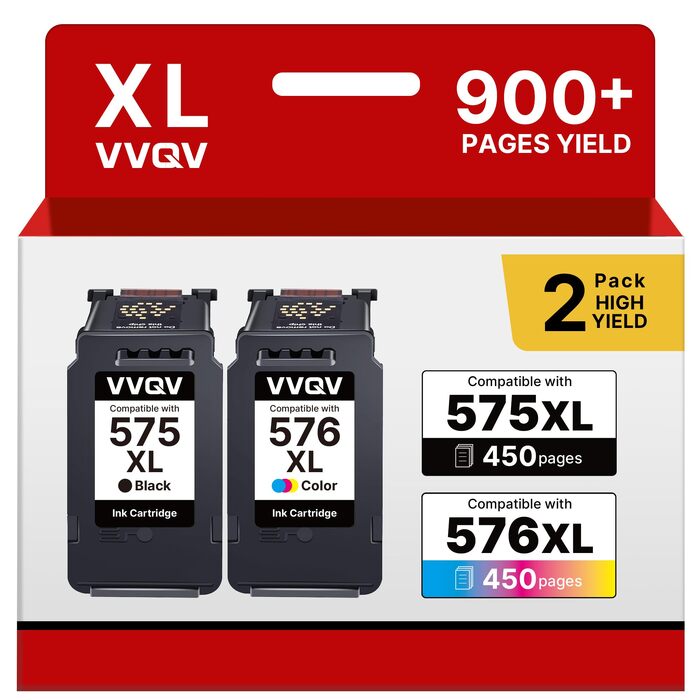 Комплект картриджів VVQV PG-575 та CL-576 XL для принтерів Canon PIXMA TR4755i, TS3750i (чорний та кольоровий)