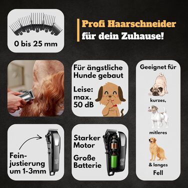 Професійна тиха машинка для стрижки собак, котів та коней – тримає щільне хутро. Машинка для стрижки собак, триммер, вистригувач. 3 години роботи від акумулятора