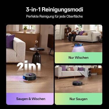 Робот-пилосос Vexilar W15 з функцією миття підлоги, бездротовий, 10000Pa, LiDAR, 180 хвилин, керування через додаток та голосовий помічник