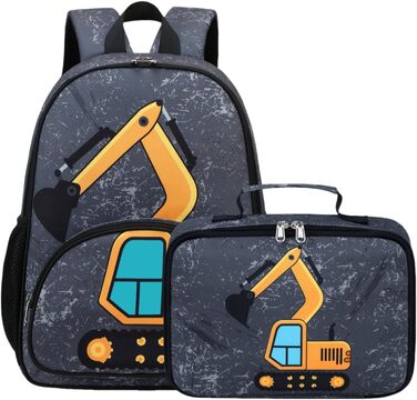 Дитячий рюкзак LOIDOU для хлопчика, 38 см, 3-8 років (темно-сірий)