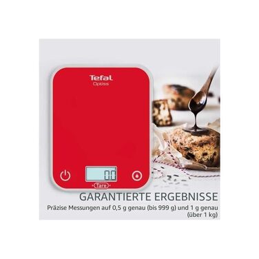 Електронні кухонні ваги Tefal Optisss BC50U3V0, стійка до подряпин поверхня, до 5 кг, білі