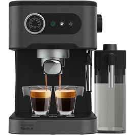 Кавоварка Cecotec Power Espresso 20 Pro Latte, 20 Бар, парова насадка, дисплей з кнопками, резервуар для води 1,5 л, резервуар для молока 550 мл, для еспресо та капучино