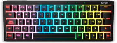 KROM Kabala – Бездротовий ігровий набір: клавіатура RGB з мембранними клавішами, миша з DPI 800-4800, іспанська розкладка, сумісний з PC, чорний (класичний)