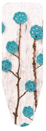 Чохол для прасування 140 x 55 см, блакитний, вовна, квіти, розмір XL