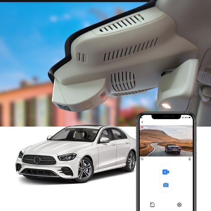 Відеореєстратор Fitcamx для Mercedes-Benz E-Class W212 (2010-2016) 4K WiFi з картою 64GB
