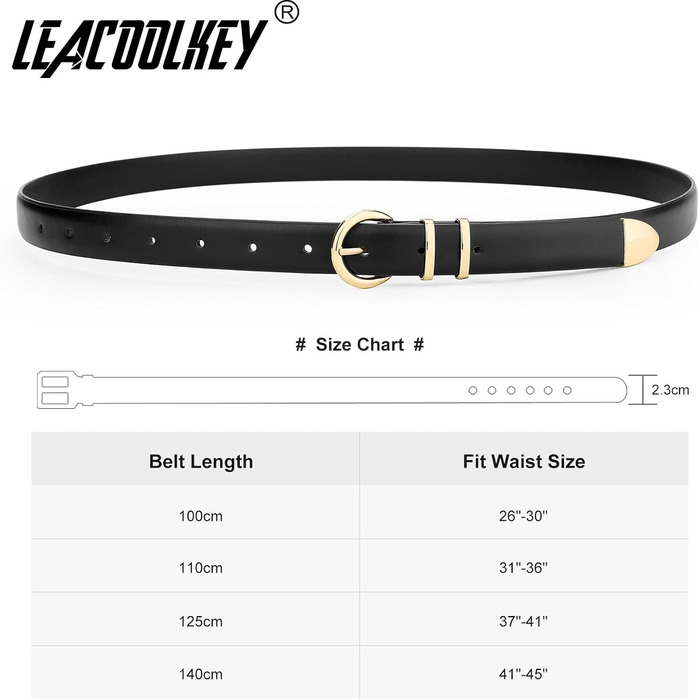 LEACOOLKEY: 3 жіночі шкіряні ремені-коси для джинсів та суконь. В'язані ремені з металевою блискавкою (100 см). Розмір: 66-76 см. Кольори: чорний, коричневий, бежевий.