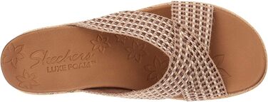 Босоніжки жіночі Skechers Beverlee-Delighted на танкетці, натуральна шкіра, 38.5 EU