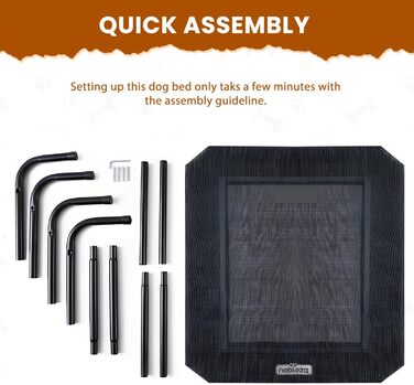 Зручне лежак для собак Nobleza Hundeliege Outdoor, M, 105x80x20 см, для відпочинку на вулиці, кемпінгу, чорного кольору