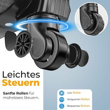 Набір валіз KESSER® 4-в-1 | Тріумф у подорожах: комплект з валізи-тролі, тканинної валізи, косметички та великої валізи для бізнесу та подорожей | Антрацит