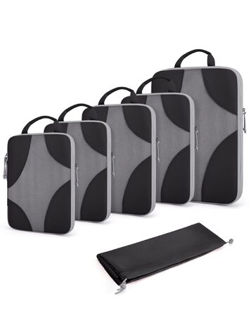 BAGSMART Набір органайзерів для одягу 6 шт. - компресійні кубики для подорожей, валізи, рюкзака, з мішком для білизни