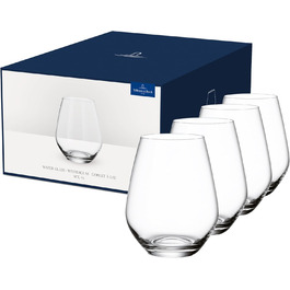 Набір склянок для води Villeroy & Boch Ovid, 4 шт, 420 мл, кришталеве скло, придатні для посудомийної машини, стильні склянки для води та соку