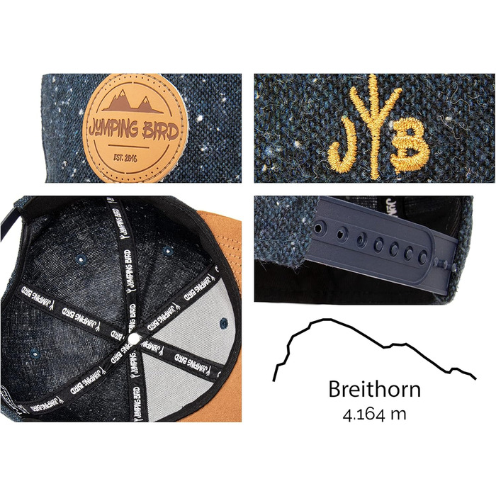 Кепка бейсболка Jumping Bird для чоловіків • Зручна snapback кепка для активного відпочинку • Регульований розмір та легке очищення • Антрацит-синій колір