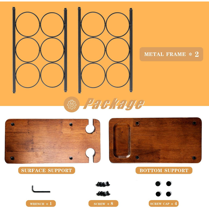 Wine rack for 6 bottles, wine bottle holder, 3 tiers, with 2 wine glasses.