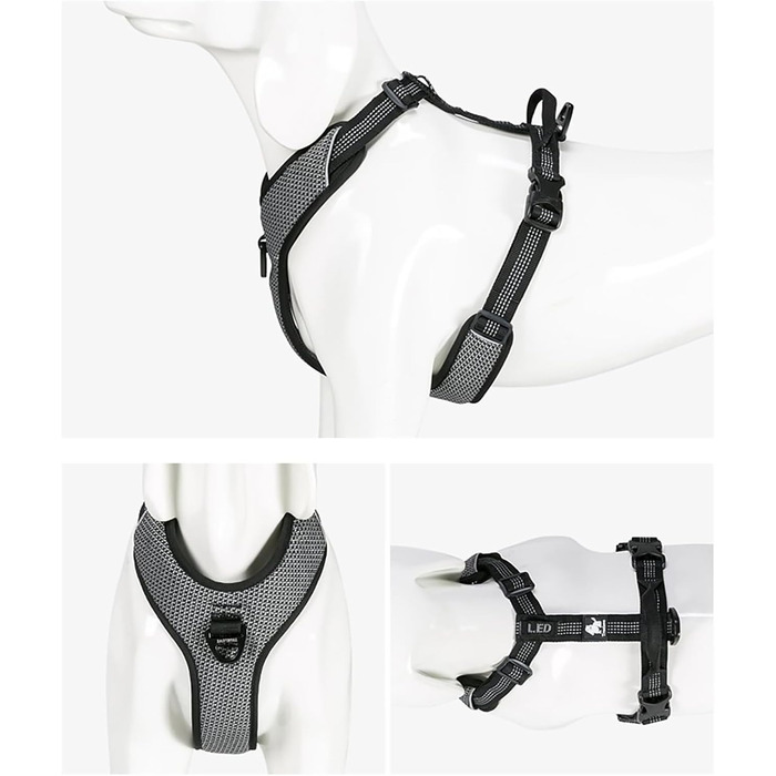 TRUE LOVE Dog Harness Outdoor Adventure II, reflective vest with 2 leash attachments, matching leash and collar available, TLH6071