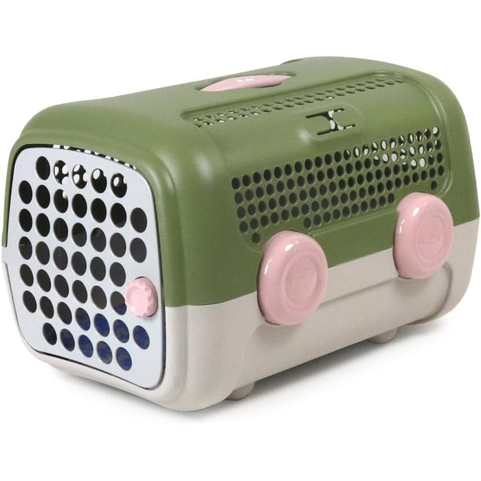 Транспортна переноска для собак та котів United Pets A.U.T.O. Design, Made in Italy, рожево-сіра, з гігієнічним килимком, 51x37x33 см