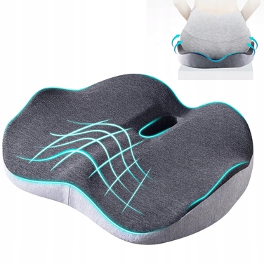 Ортопедична подушка для сидіння з ефектом пам'яті (Memory Foam), профільна, велика