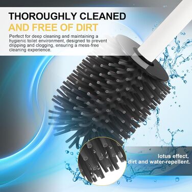 Металева щітка для унітазу Dazi з підставкою, 2 шт. для глибокого очищення, захист від бризок та засорювання (білий)