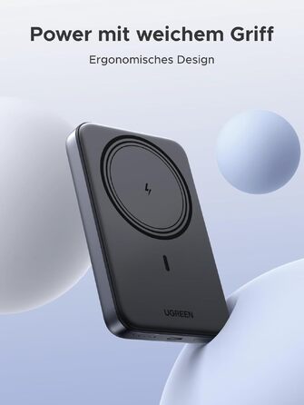 Зовнішній акумулятор UGREEN Zapix MagSafe 10000mAh 20W з підтримкою USB-C, чорний