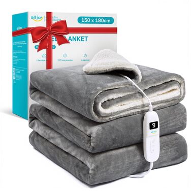 Електрична ковдра ALLJOY з автовимкненням, 180x150 см, 9 рівнів нагріву, для подарунків чоловікам та жінкам