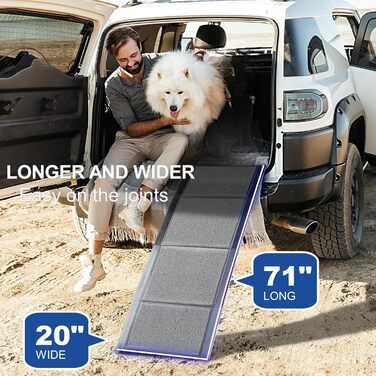 Рампа для собак BestVida® (160 x 44 см) – для авто, SUV та вантажівок, складана та портативна, з антиковзким покриттям